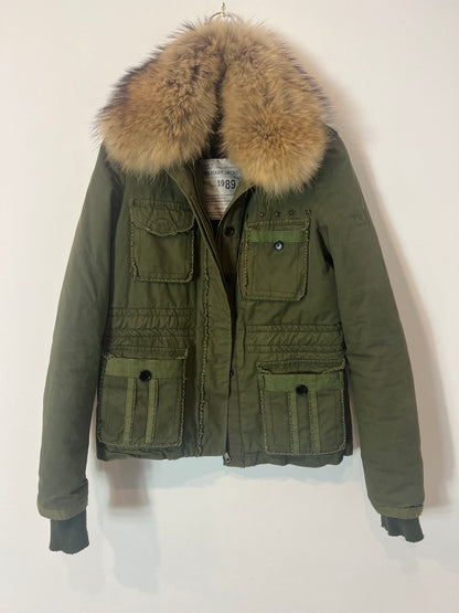 ZADIG&VOLTAIRE. Chaqueta verde militar con pelo  T.s