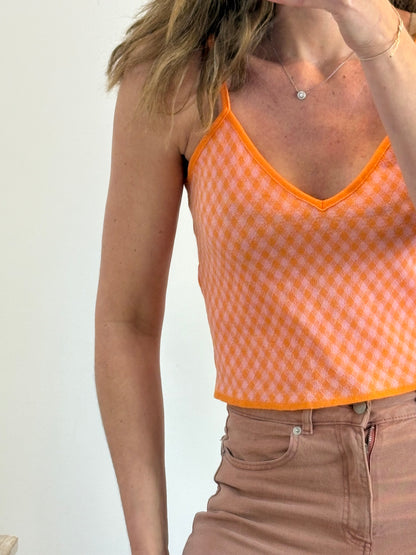 ZARA. Top estampado geométrico bicolor. T M