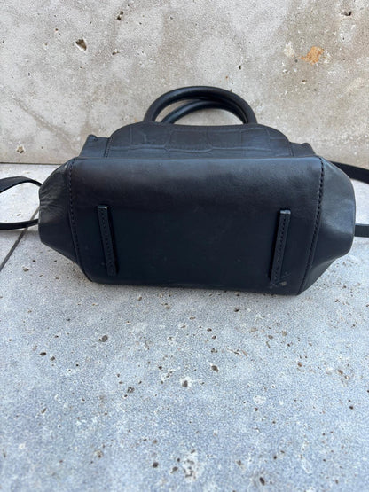 AUXILIARY BEGA. Bolso negro piel