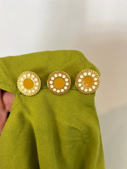 FENDI. Asymmetrical green dress. Size 40