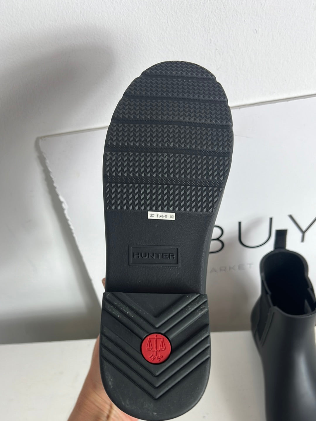 HUNTER. Botines lluvia negros. T 40/41