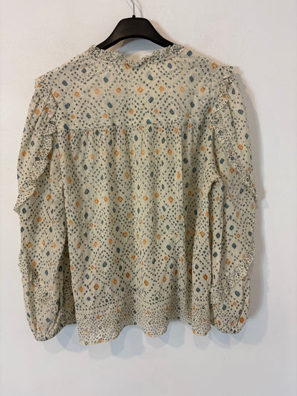 ULLA JOHNSON. Blusa estampada hilos brillo