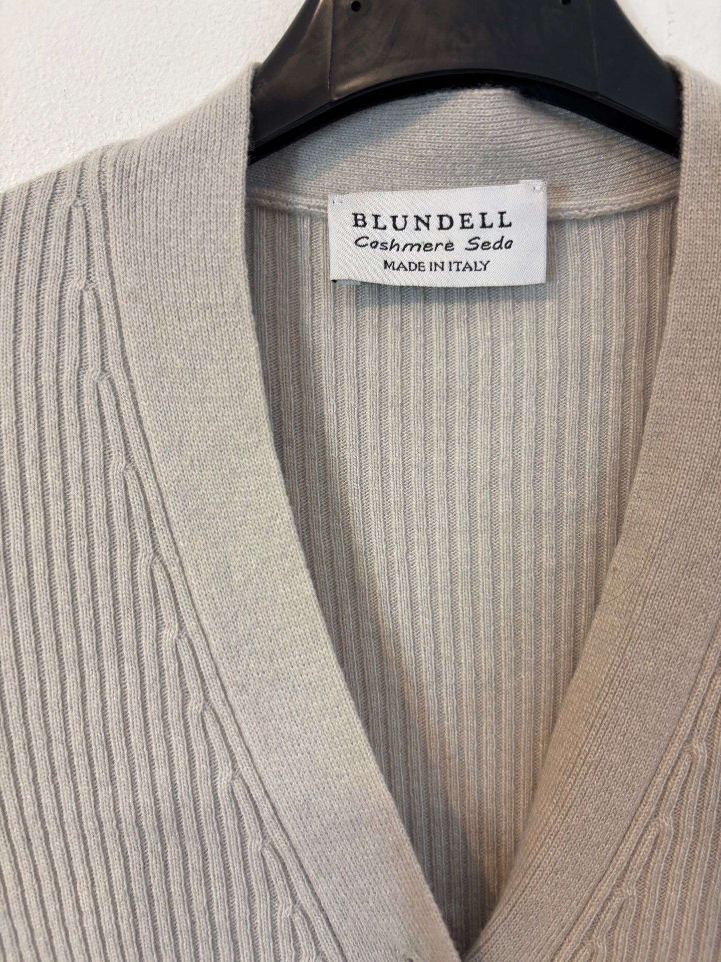 BLUNDELL. Cárdigan largo / vestido canalé con lana y cashmere