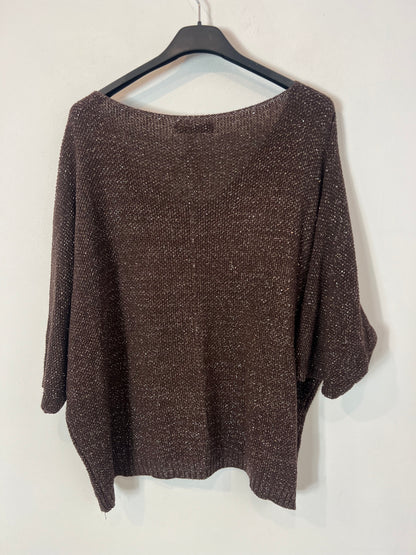 OTRAS. Top marrón hilos brillo. T M/L