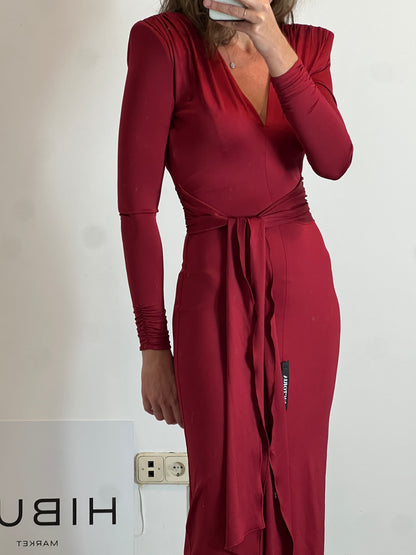 VICTORY. Stretch burgundy midi dress. T.S.