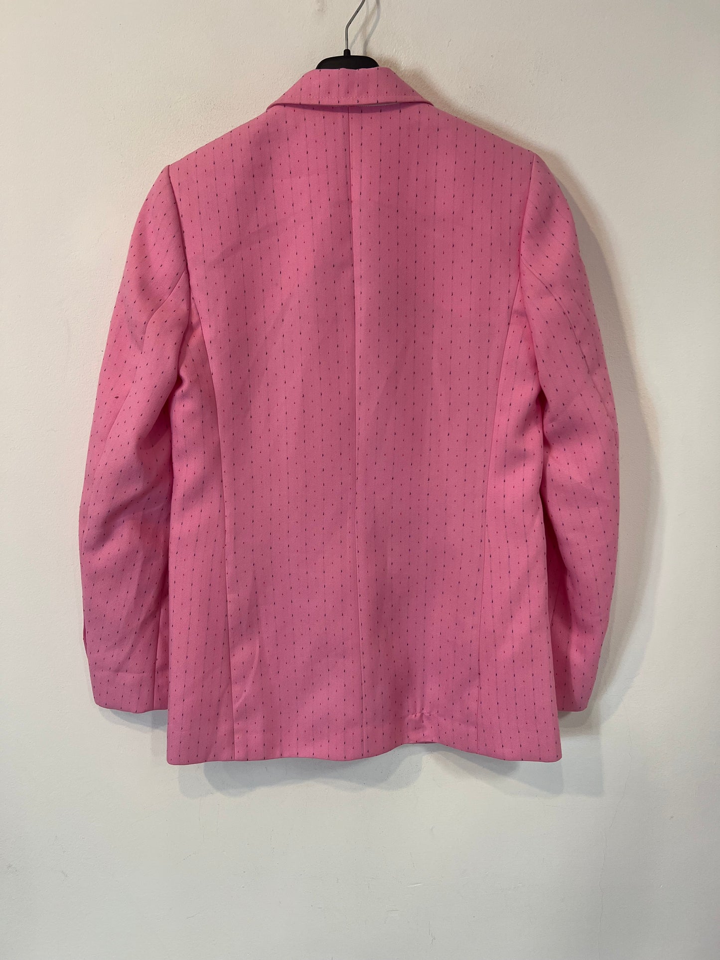 SANDRO. Traje de chaqueta rosa rayas T.36/38