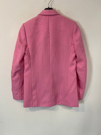 SANDRO. Traje de chaqueta rosa rayas T.36/38
