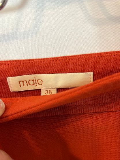 MAJE. Orange fringed skirt size 38