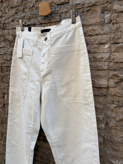 CIGALA´S. Denim blanco recto bolsillos