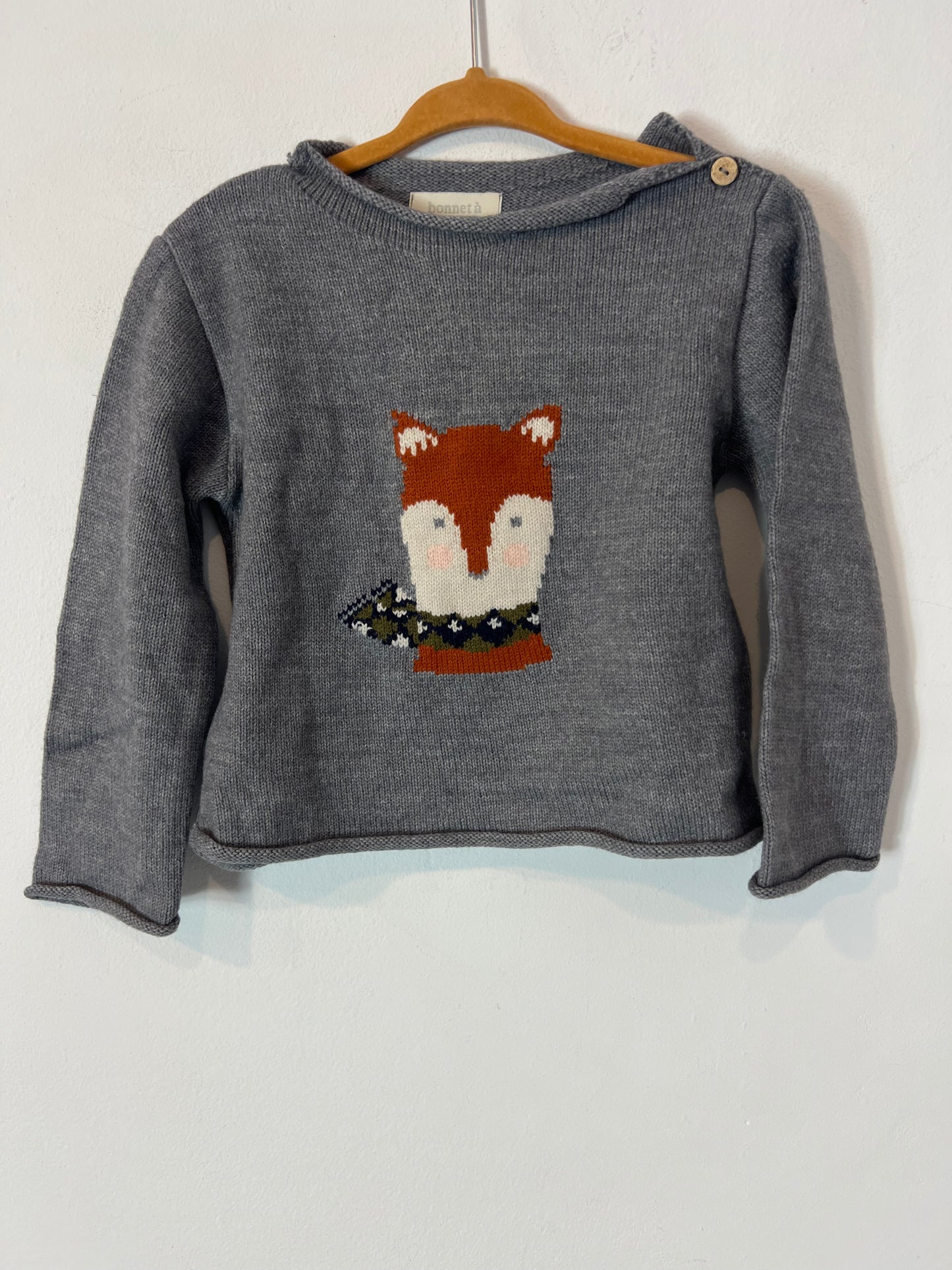 BONNET & POMPON. Jersey lana dibujo. T 2 años