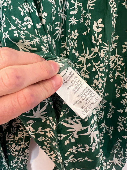 BERENICE. Blusa verde estampada