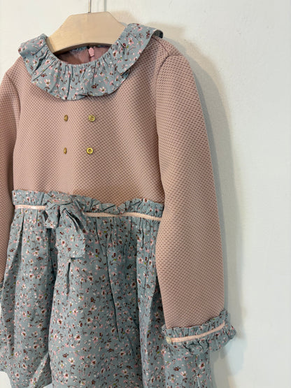 DEL SUR. Double-textured dress in pastel tones. Size 5 years.