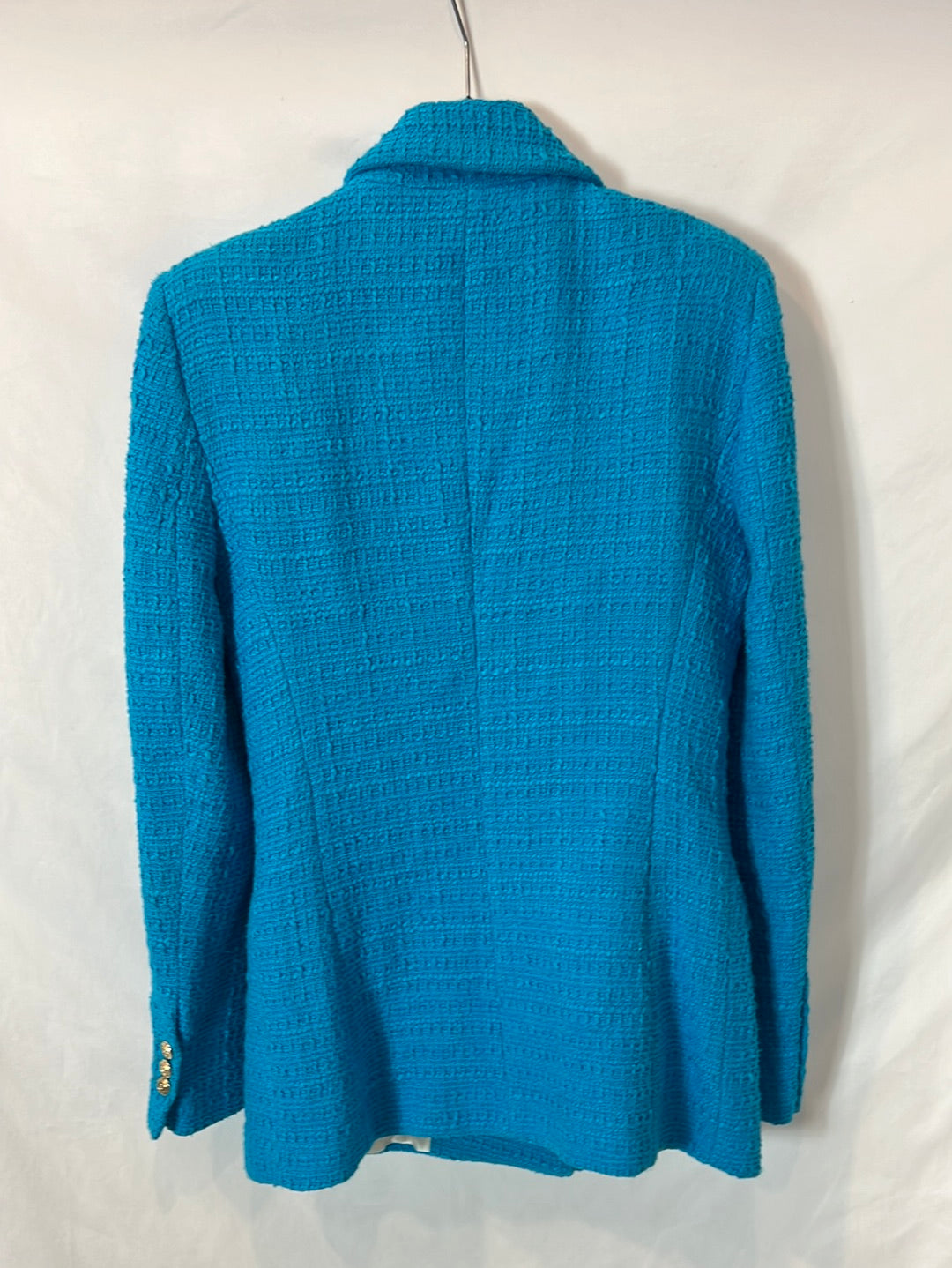 ZARA. Blazer turquesa tweed. T S