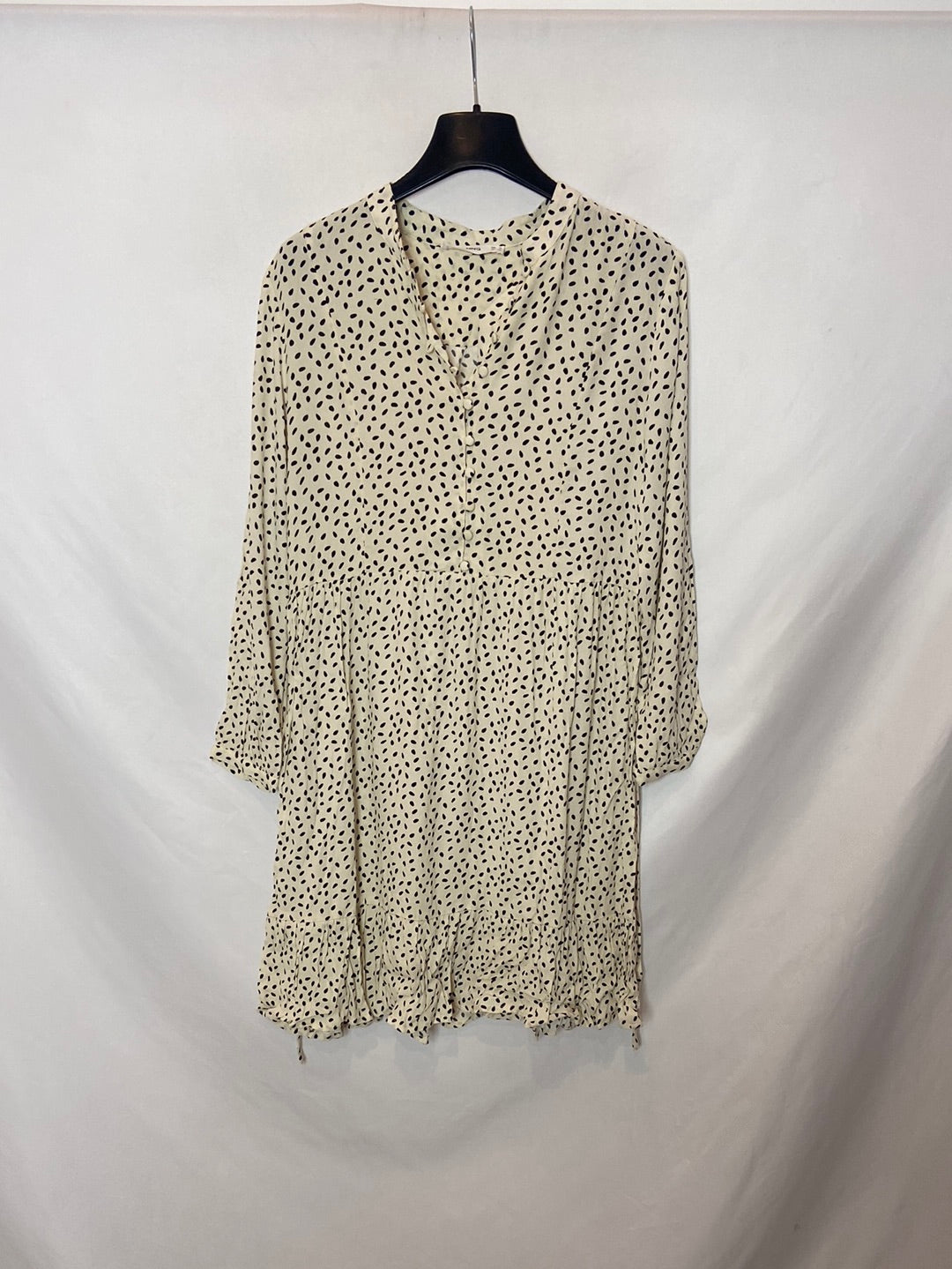 MANGO. Short polka dot dress S.XS