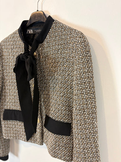 ZARA. Chaqueta tweed lazada. T S