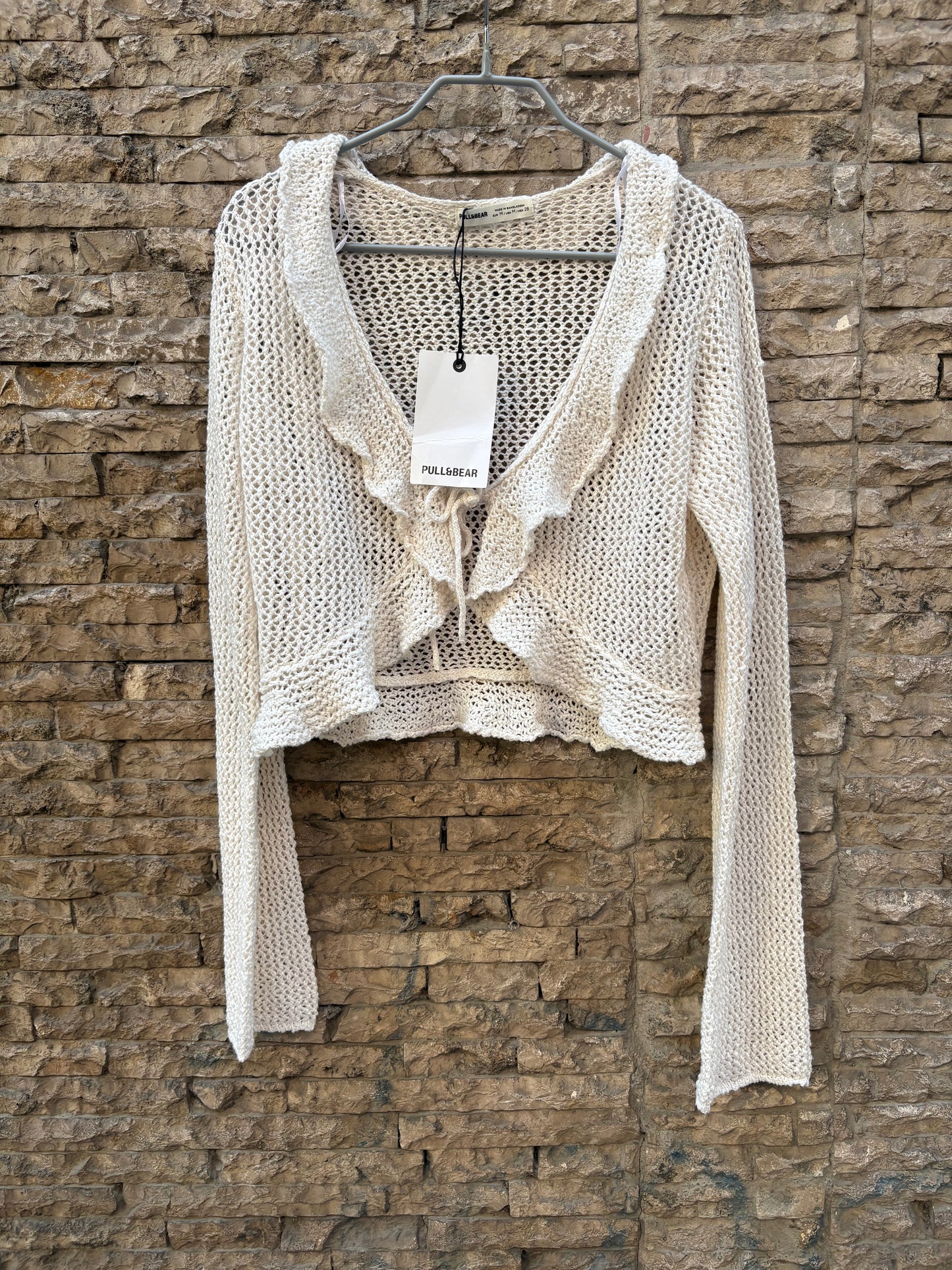 Top beige croché
