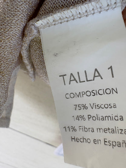 BIMANI. Top punto hilos dorados