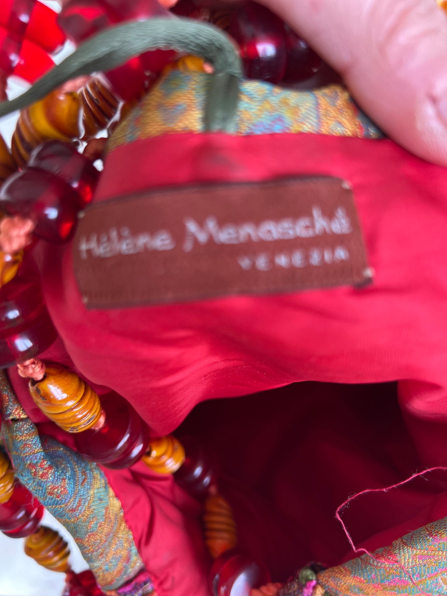 HELENE MENASCHE. Bolso estampado detalle asa