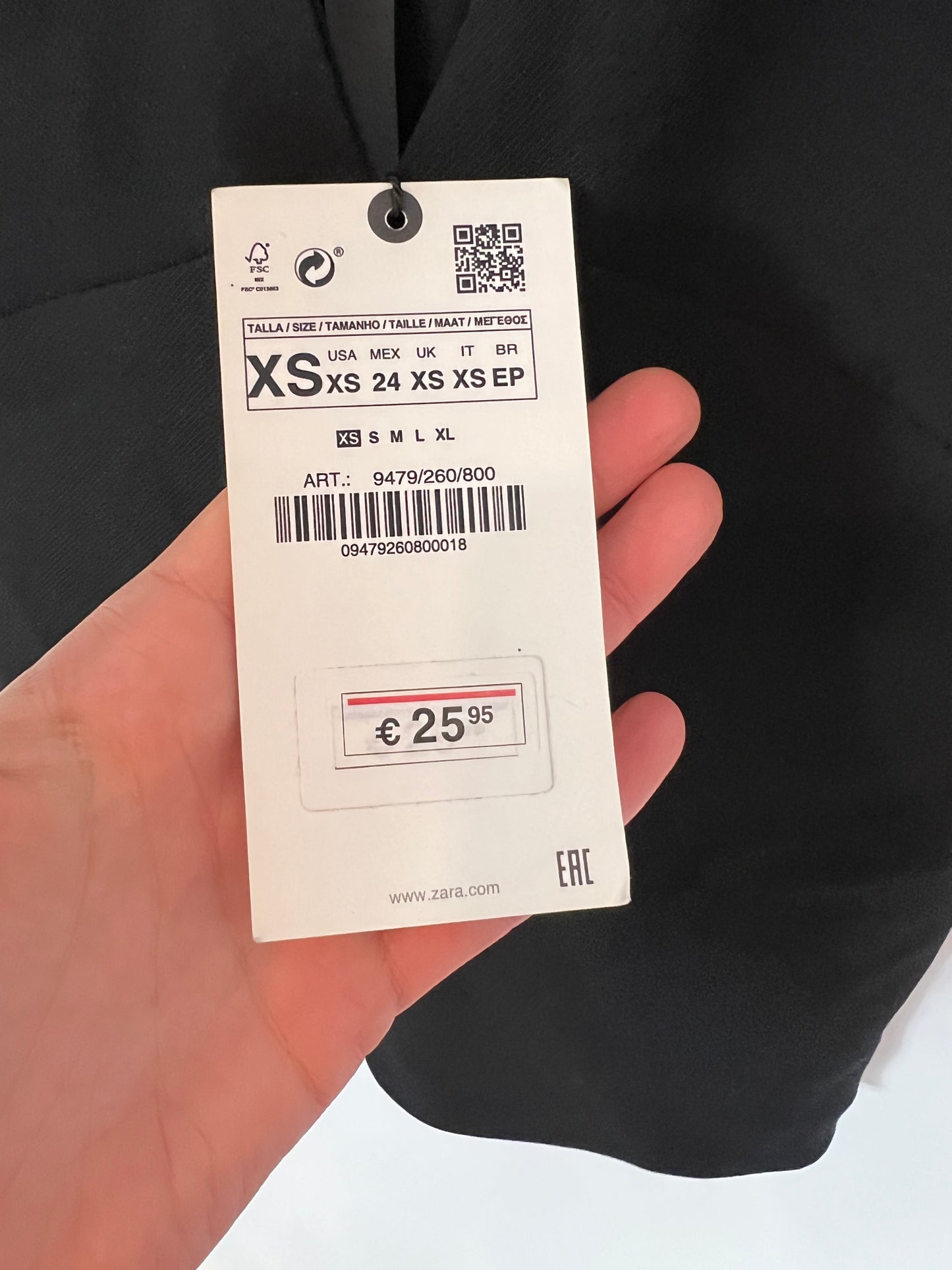 ZARA. Top negro negro tirantes T.xs