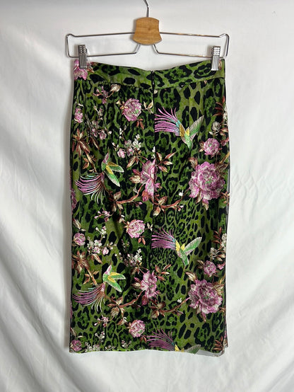 POETIC LICENSE. Embroidered tulle midi skirt. Size 36