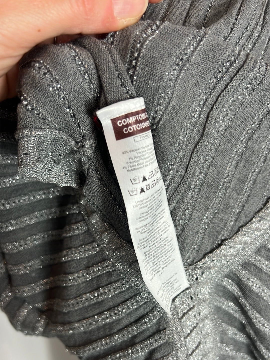 COMPTOIR DES COTONNIERS. Top punto gris y plateado TS