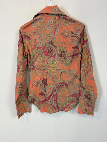 ETRO. Camisa salmón  estampada . T 34