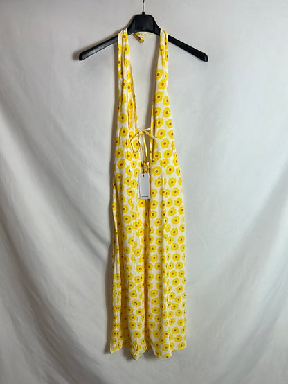 REVE. Floral midi dress with neckline detail. TS