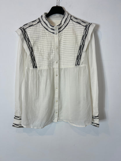 BA&amp;SH. Embroidered white blouse. T 1(S)