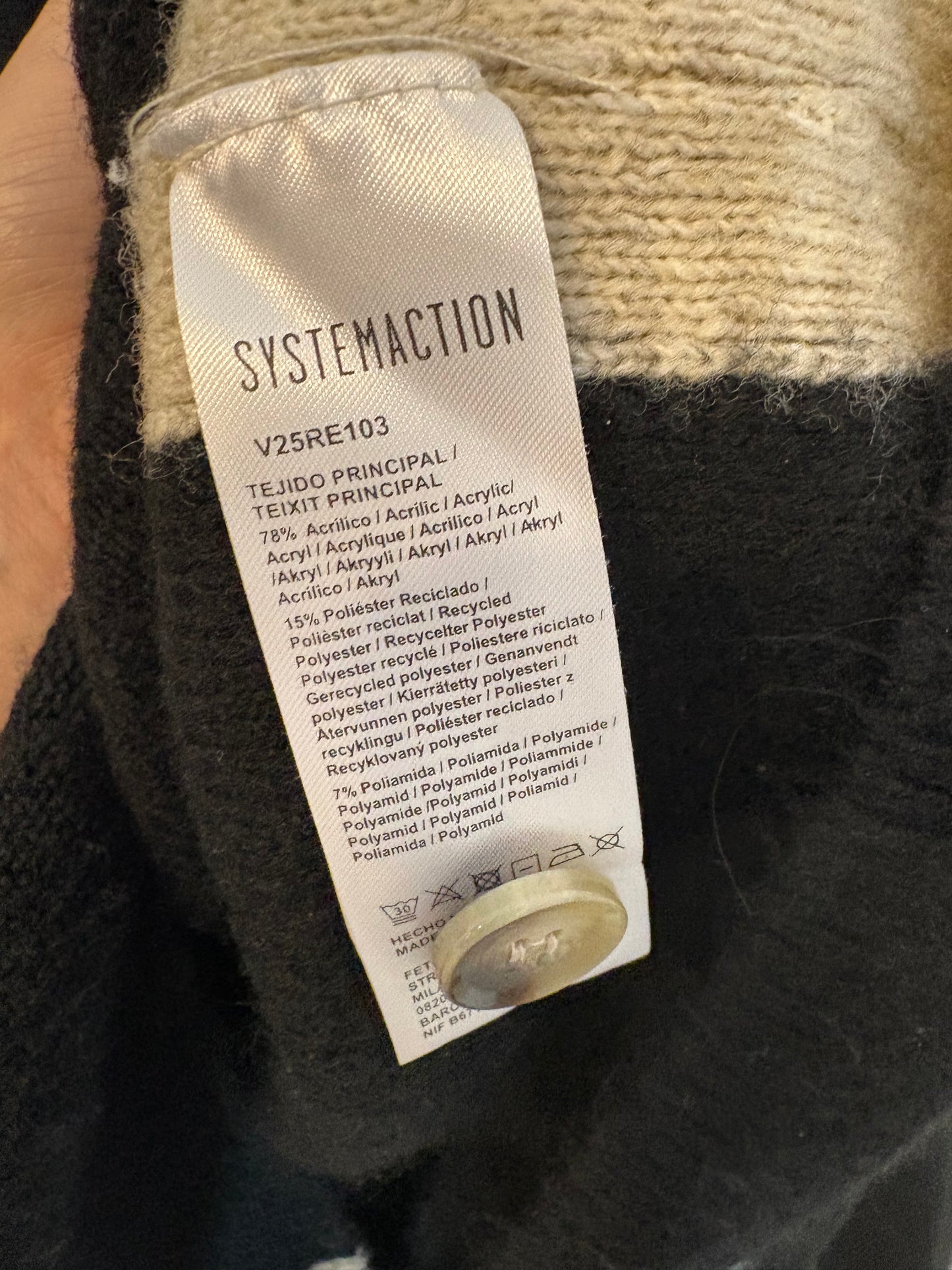 SYSTEMACTION. Chaqueta punto bicolor