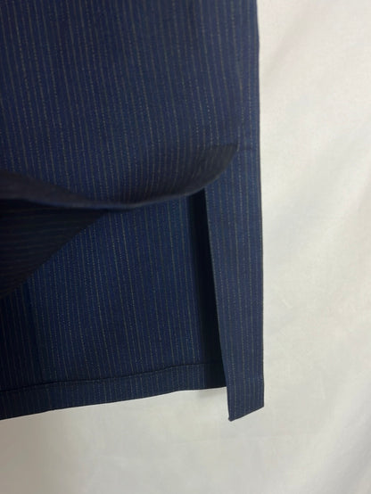 CORTANA. Falda tubo azul rayas. T 36