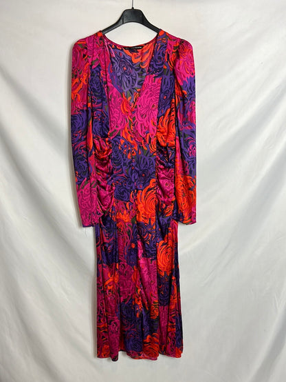 SFERA. Printed satin midi dress. TS