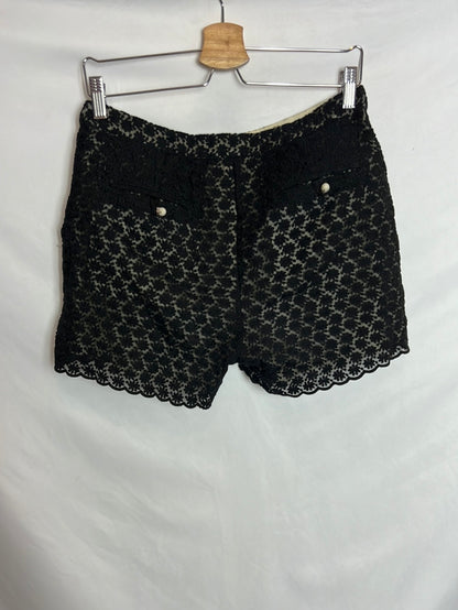 MANOUSH. Semi-sheer embroidered shorts. Size 38