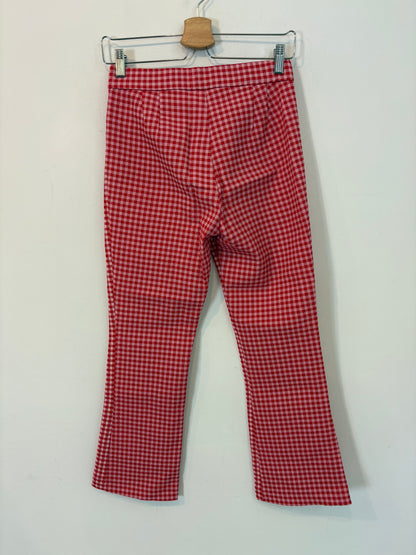 ZARA. Pantalón cuadros rojo. T S