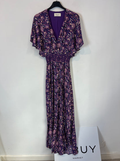 BERENICE. Vestido largo estampado detalle cintura. T 34 (S)