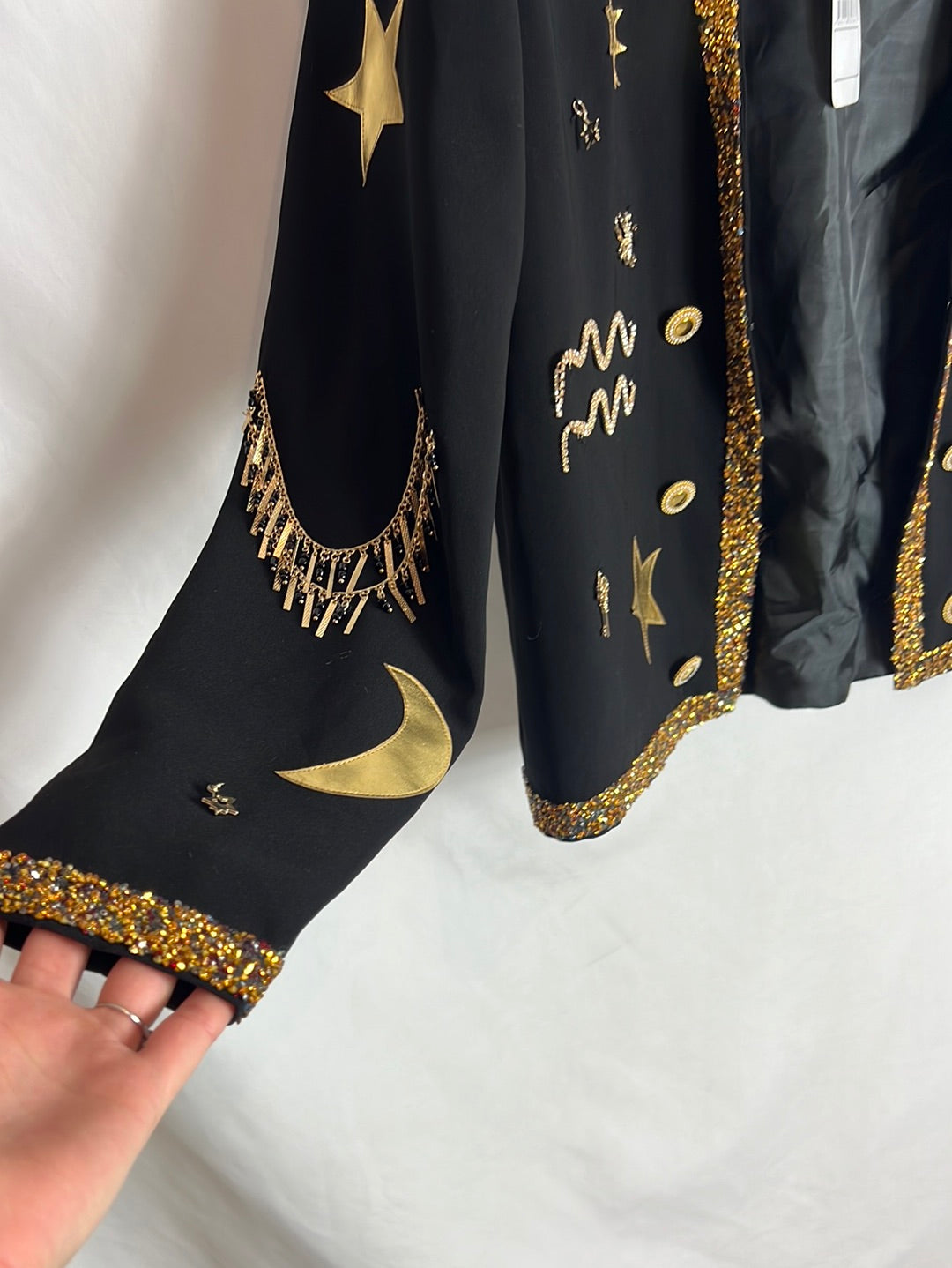 KIKIRIKI. Black beaded jacket. TS