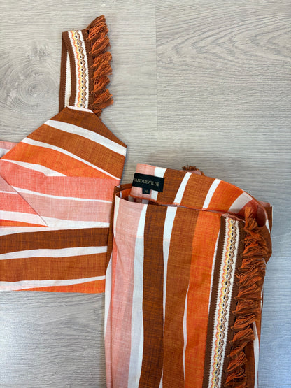 VANDERWILDE. Conjunto top y falda flecos