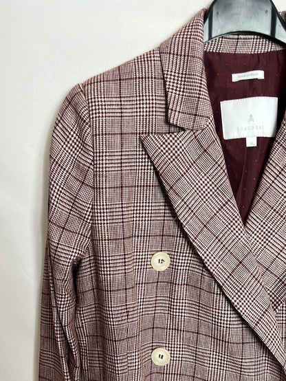 SCALPERS. Burgundy checked blazer. TM