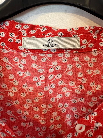Vestido largo camisero estampado