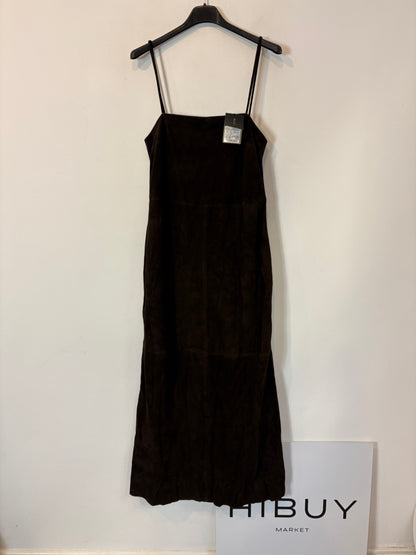 MASSIMO DUTTI. Vestido midi piel
