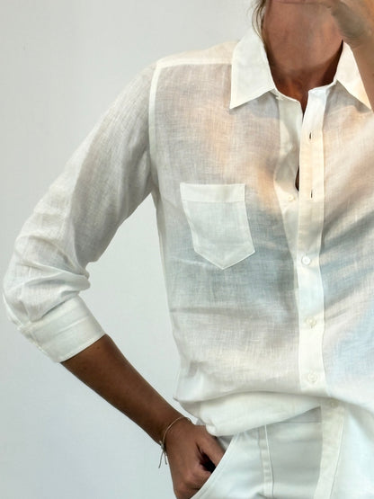 UNIQLO. Camisa blanca lino. T.M
