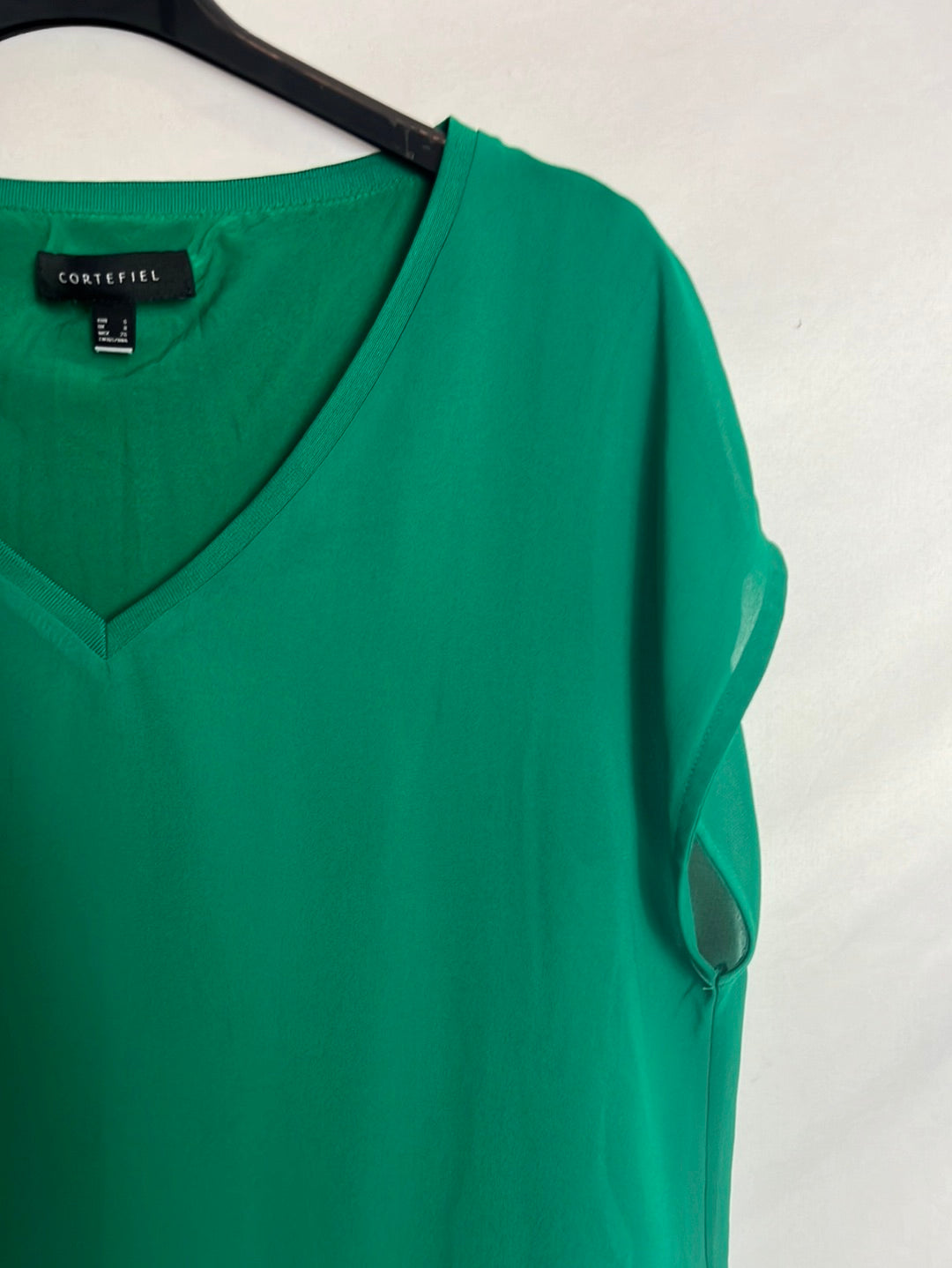 CORTEFIEL. Top gasa verde. T S