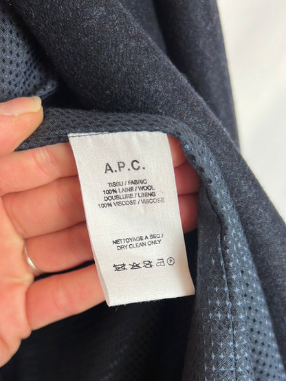 APC Blazer in blue heathered wool. Size 38