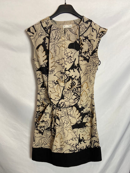 INTROPIA. Beige printed dress size 34