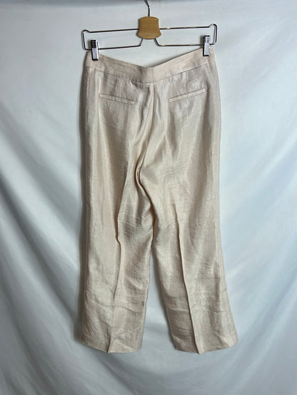 MASSIMO DUTTI. Pantalón rosa de vestir T.36 (tara)