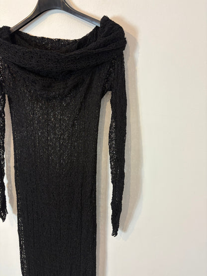 OTRAS. Vestido largo calado escote