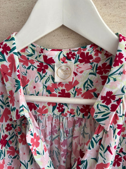 DES PETITS HAUTS. Flowing floral blouse. M