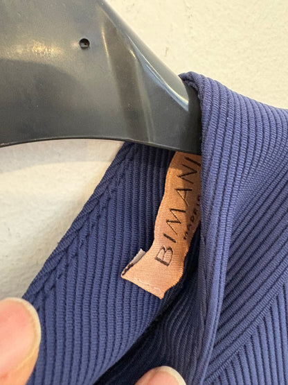 BIMANI. Vestido midi textura azul