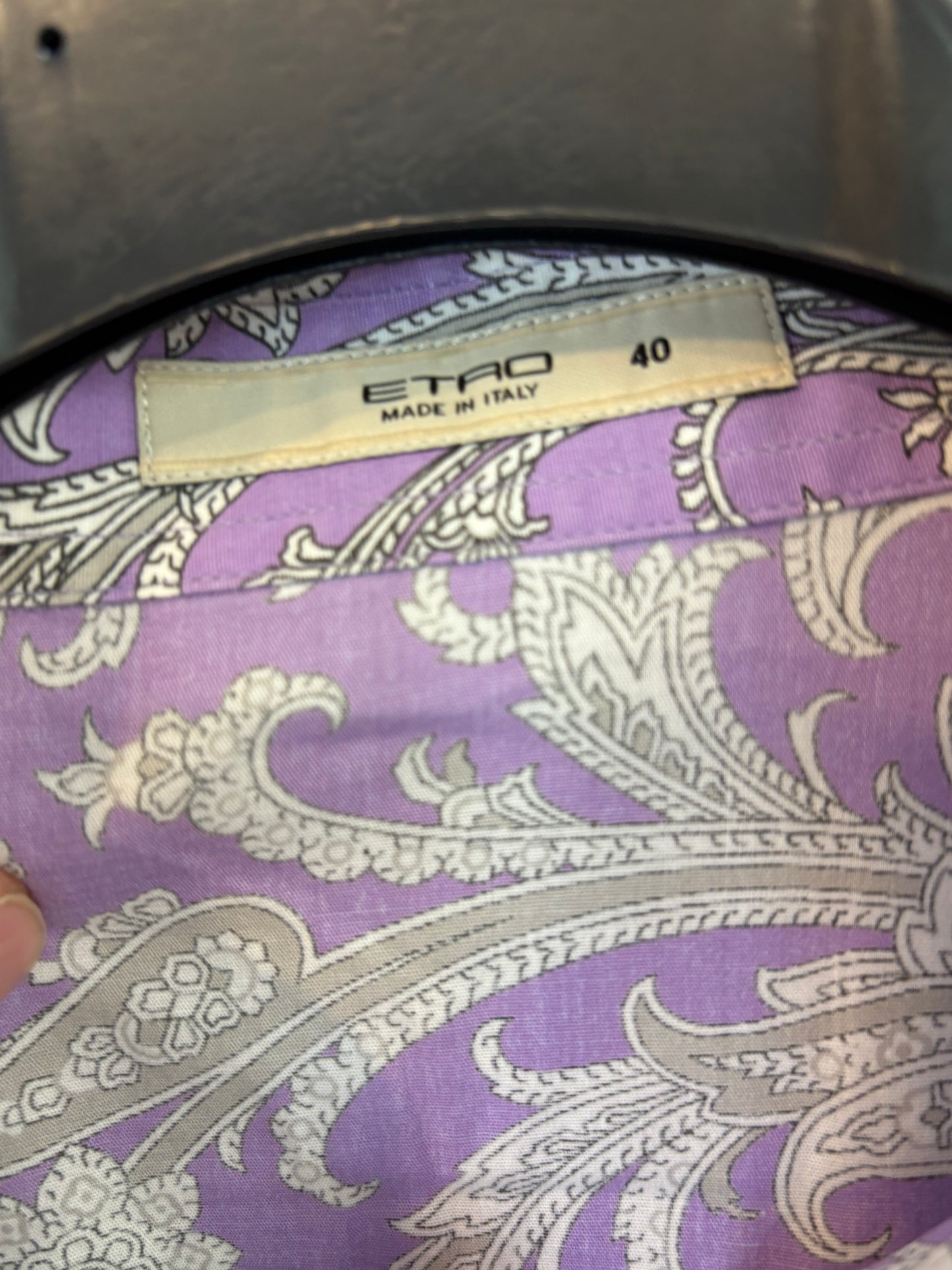 ETRO. Camisa estampada malva. T 40 (36)