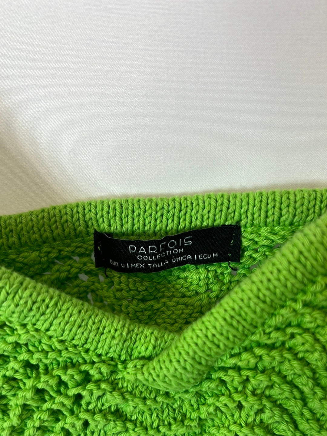 PARFOIS. total look verde croché T.u(m)