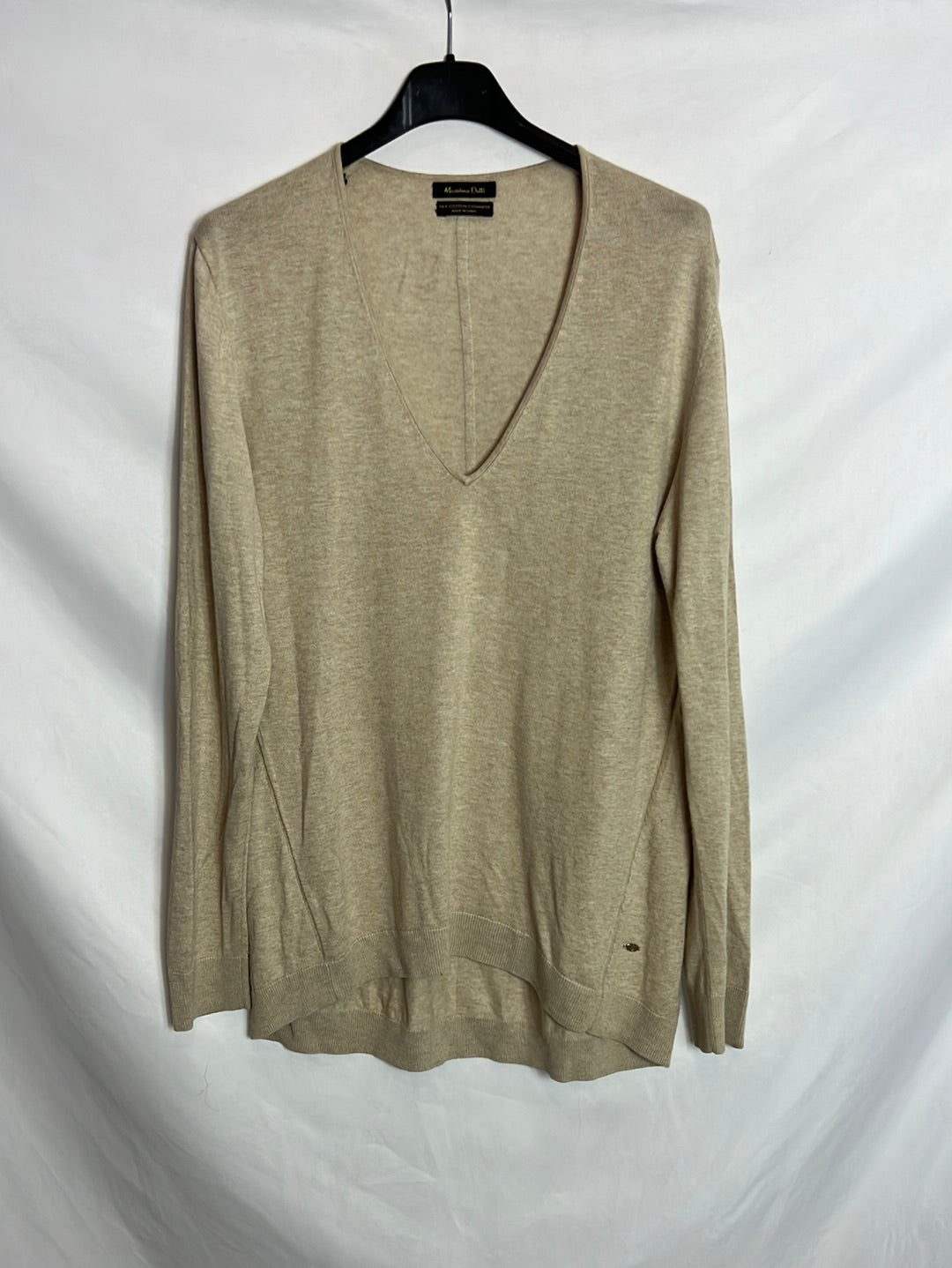 MASSIMO DUTTI. Fine beige cashmere sweater. TS/M